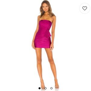 Michael Costello Jem mini dress in Magenta